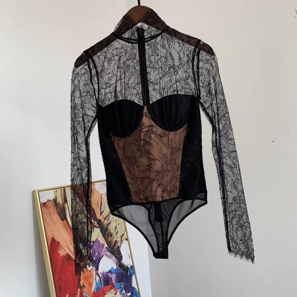 Jonathan Simkhai Tops - Jonathan Simkha Lace lingerie bodysuit top 4